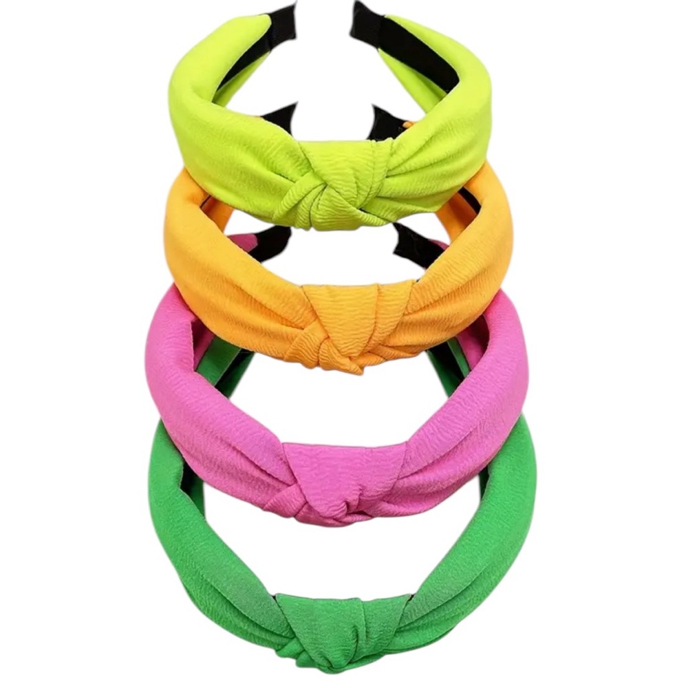 Bright Candy Colored Knotted Headband Set ~ 4 Pieces - Picture 1 of 3